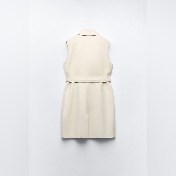 ZARA ~ LONG FAUX SUEDE WAISTCOAT - Picture 8 of 11